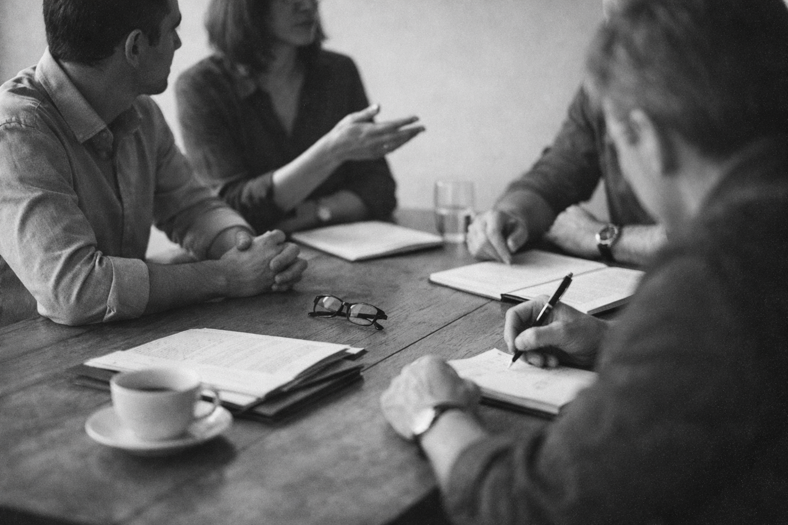 Réunion de travail, équipe en discussion